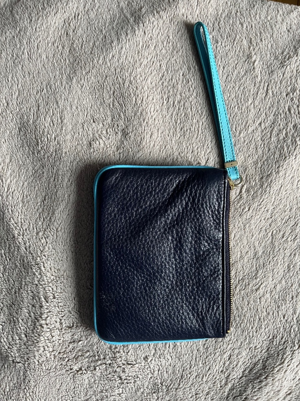Talbots Leather Wristlet, Double-Gusset